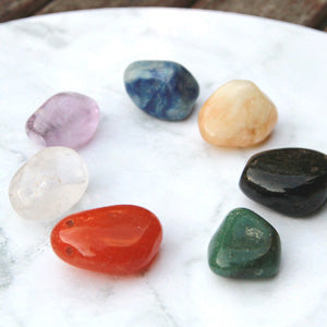 Chakra crystals set (rounded, tumbled)