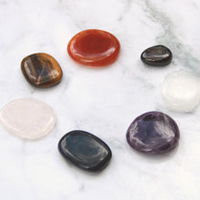 Load image into Gallery viewer, Chakra crystals set (smooth, flatstone)
