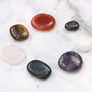 Chakra crystals set (smooth, flatstone)