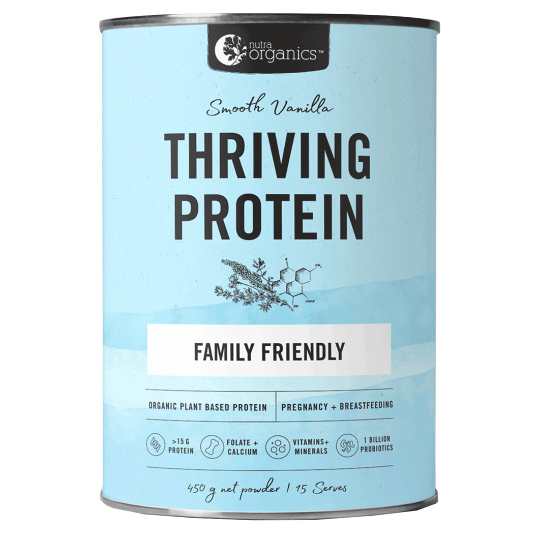 Nutra Organics Thriving Protein - Smooth Vanilla (450g)